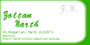 zoltan marth business card